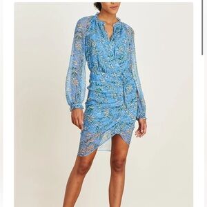 Veronica Beard Becky Floral Dress in Aero Blue Multi